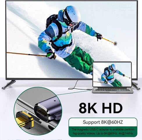 محول USB C مغناطيسي (I-Shape PD3.1 240W)، موصل USB4.0 من النوع C مع شحن PD ونقل بيانات بسرعة 40 جيجابت في الثانية، متوافق مع MacBook Pro/Air iPad Pro والمزيد من أجهزة USB C in Kuwait