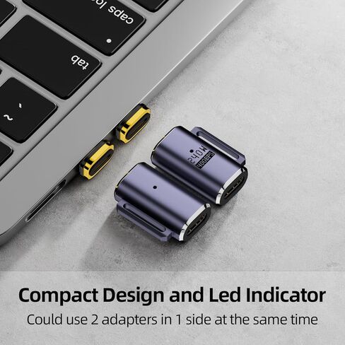 محول USB C مغناطيسي (I-Shape PD3.1 240W)، موصل USB4.0 من النوع C مع شحن PD ونقل بيانات بسرعة 40 جيجابت في الثانية، متوافق مع MacBook Pro/Air iPad Pro والمزيد من أجهزة USB C in Kuwait