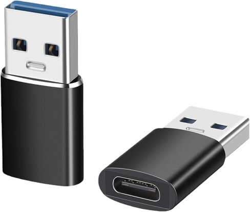 محول USB C ذكر إلى USB 3.2 أنثى، ومحول USB-C إلى USB-A [عبوة من قطعتين] للشحن ونقل البيانات بسرعة 10 جيجابت في الثانية وOTG - أسود in Kuwait