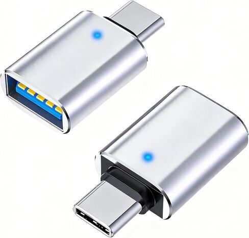 محول USB C ذكر إلى USB 3.2 أنثى، ومحول USB-C إلى USB-A [عبوة من قطعتين] للشحن ونقل البيانات بسرعة 10 جيجابت في الثانية وOTG - أسود in Kuwait