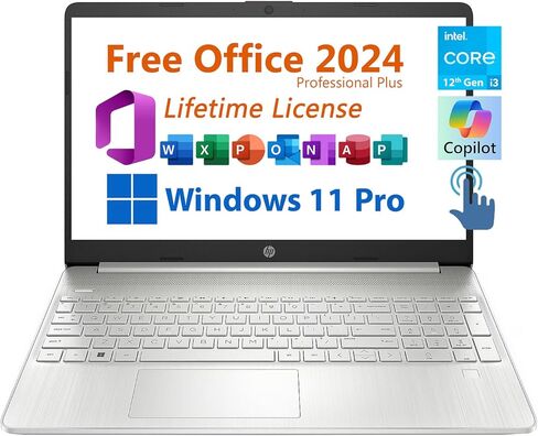 كمبيوتر محمول HP مقاس 15.6 بوصة بدقة FHD، ونظام التشغيل Windows 11 Pro، وMS Office مجانًا مدى الحياة • برنامج Copilot AI، ومعالج Intel 8 Core i3-N305، وذاكرة وصول عشوائي سعة 32 جيجابايت، ومحرك أقراص SSD سعة 1 تيرابايت، للأعمال والمنزل والطلاب ولوحة أرقام  in Kuwait