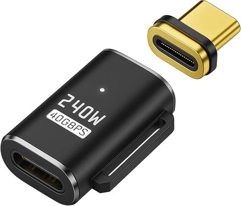 محول USB C مغناطيسي (I-Shape PD3.1 240W)، موصل USB4.0 من النوع C مع شحن PD ونقل بيانات بسرعة 40 جيجابت في الثانية، متوافق مع MacBook Pro/Air iPad Pro والمزيد من أجهزة USB C in Kuwait