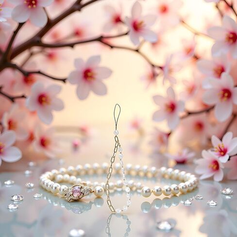 1Pc White Phone Lanyard, Metal Chain, Pearl Beaded Phone Charms, Universal Anti Lost Chain, Wrist Strap, Decorations Charm Keychain Accessories in Saudi Arabia