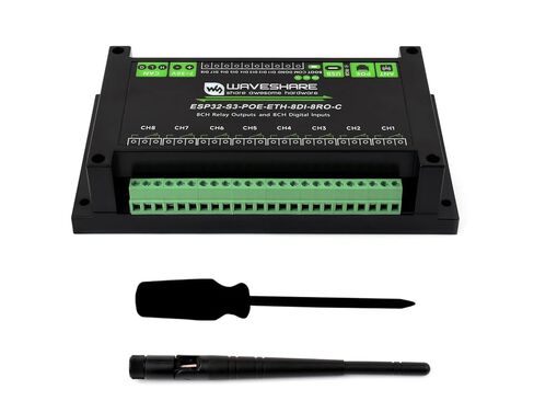 Industrial 8-Channel ESP32-S3 WiFi Relay Module, Built-in Xtensa 32-bit LX7 Dual-core Processor, Onboard Isolated CAN Interface, PoE Ethernet Port @XYGStudy (ESP32-S3-POE-ETH-8DI-8RO-C) in Saudi Arabia