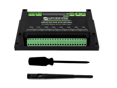 Industrial 8-Channel ESP32-S3 WiFi Relay Module, Built-in Xtensa 32-bit LX7 Dual-core Processor, Onboard Isolated CAN Interface, PoE Ethernet Port @XYGStudy (ESP32-S3-POE-ETH-8DI-8RO-C) in Saudi Arabia
