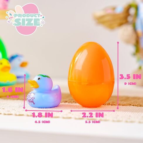 12 قطعة من بيض عيد الفصح المملوء مسبقًا من Joyin مع البط المطاطي، وحشو سلة البط لعيد الفصح للأطفال الصغار والرضع، وألعاب حوض الاستحمام، وصيد بيض عيد الفصح، وجوائز الفصل الدراسي للأطفال in Kuwait