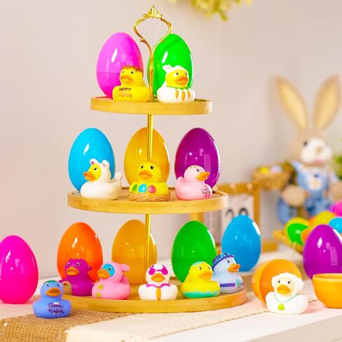 12 قطعة من بيض عيد الفصح المملوء مسبقًا من Joyin مع البط المطاطي، وحشو سلة البط لعيد الفصح للأطفال الصغار والرضع، وألعاب حوض الاستحمام، وصيد بيض عيد الفصح، وجوائز الفصل الدراسي للأطفال in Kuwait