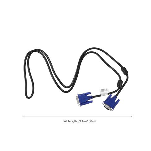 Kisangel 2pcs Vga Data Cable for Computer Monitor Projector Core Vga Connector Black Cable with Blue Interface Lightweight and Compact Design for Laptop Display in Saudi Arabia