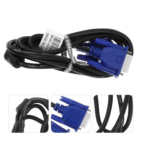 Kisangel 2pcs Vga Data Cable for Computer Monitor Projector Core Vga Connector Black Cable with Blue Interface Lightweight and Compact Design for Laptop Display in Saudi Arabia