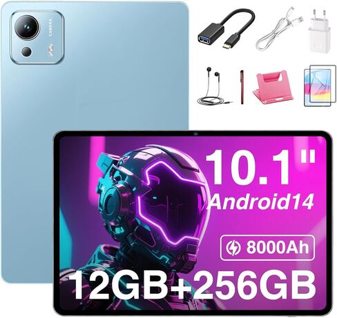 تابلت 10 بوصة، ذاكرة وصول عشوائي 12 جيجابايت + ذاكرة وصول عشوائي 512 جيجابايت، كاميرات مزدوجة 8 ميجابكسل + 32 ميجابكسل، شريحة اتصال 5G مزدوجة، معالج 10 النواة، بطارية طويلة الأمد 12000 مللي أمبير، نظام تشغيل Android 15، شاشة FHD، نظام صوت ذكي (أزرق) in Kuwait