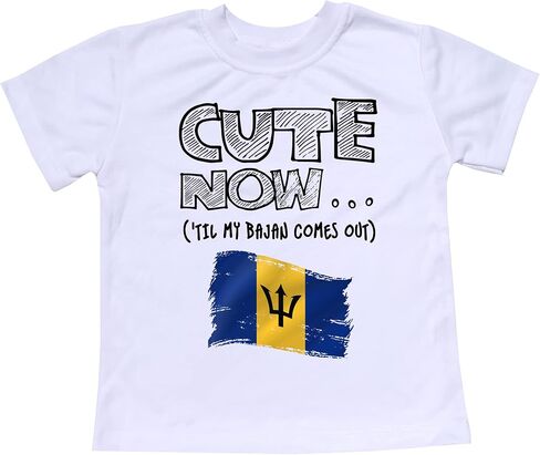 Cute Now... 'Til My Bajan Comes Out Toddler Kids Barbados Flag T-Shirt Top 2T-8T in Saudi Arabia