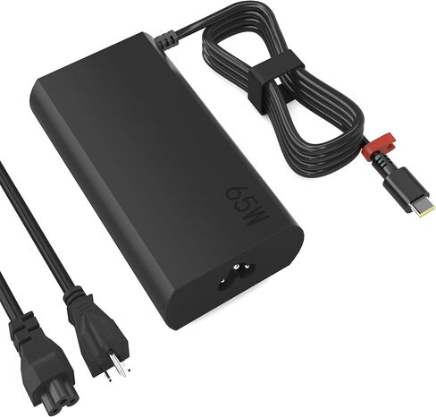 شاحن USB C بقدرة 65 وات، محول تيار متردد للشحن السريع متوافق مع Thinkpad/Yoga/Chromebook-T14 T15 X1 Carbon Gen 12 Yoga 7i/9i 500e C340 S340 دعم شاحن الكمبيوتر للاستخدام في المكتب والمنزل والسفر in Kuwait