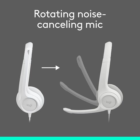 Logitech H390 Gaming Headphones, Wired Headphones with Mic, USB Headset with Microphone for PC, Noise Cancelling Microphone for Video Meetings, Music, Gaming - Off White Total Count 48, Pack of 4 in Saudi Arabia