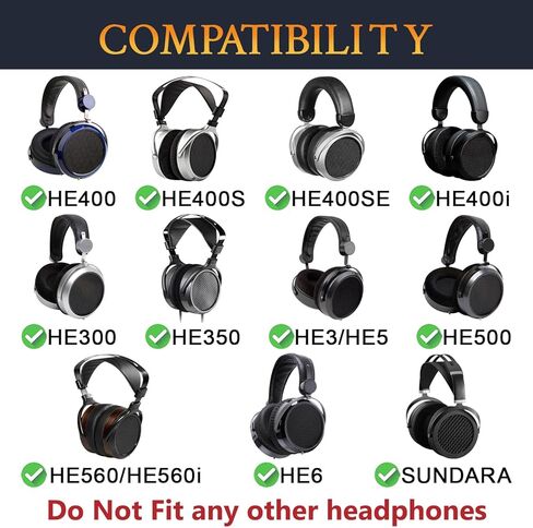 استبدال وسائد الأذن SOULWIT لسماعات HIFIMAN SUNDARA/HE400(HE400se/i/S)/HE560(HE560i)/HE500/HE300/HE350/HE3/HE5/HE6، وسائد الأذن مع نسيج شبكي، إسفنج الذاكرة عالي الكثافة - أسود in Saudi Arabia