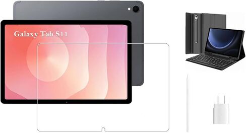 جهاز لوحي Samsung Galaxy Tab S11 مقاس 11 بوصة بسعة 256 جيجابايت (2025) فضي + بطاقة microSD سعة 128 جيجابايت + شاحن فائق السرعة بقدرة 25 وات + لوحة مفاتيح بلوتوث Mytrix - جهاز لوحي يعمل بنظام Wi-Fi يعمل بنظام Android وشاشة كبيرة وحزمة العمل والدراسة in Kuwait