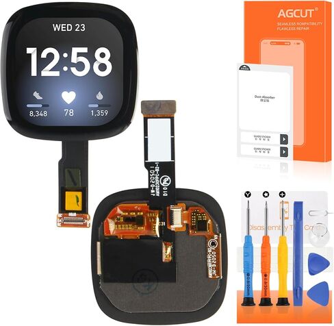 AGCUT لـ Fitbit Versa 3 استبدال الشاشة لـ Fitbit Versa 3 FB511 LCD لـ Fitbit Sense FB512 Watch شاشة LCD تعمل باللمس مجموعة أدوات إصلاح الجمعية in Saudi Arabia
