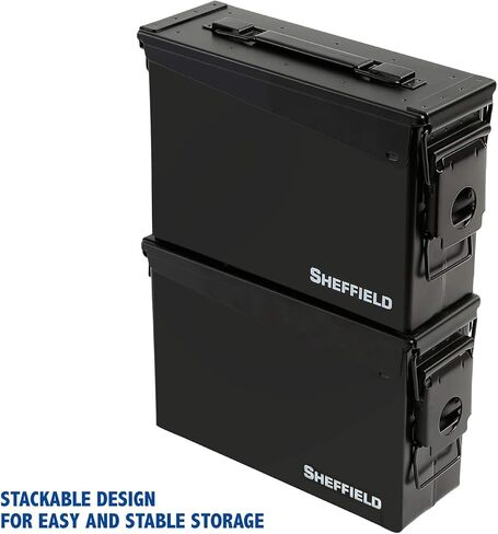 Sheffield Military Style Ammo Can, Airtight and Water-Resistant Ammo Storage, Heavy Gauge Steel Ammo Cans in Saudi Arabia