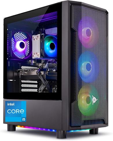 كمبيوتر سطح المكتب Skytech Gaming Shadow، Intel i5 14400F 2.5 جيجا هرتز (4.7 جيجا هرتز Turbo)، NVIDIA RTX 5060، 1 تيرابايت Gen4 NVMe SSD، 16 جيجابايت DDR5 RAM 5200، 650 واط Gold PSU، Wi-Fi، Win 11 in Saudi Arabia