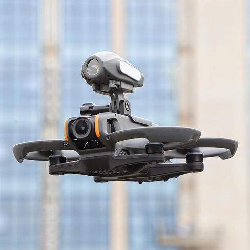LICHIFIT Searchlights Strobe Light مع حامل بدون طيار لـ DJI Avata 2 Spotlight Floodlight Bracket Support لتركيب ضوء الطيران الليلي على الطائرة بدون طيار مع محول كاميرا الحركة لـ Insta360 GO 3S / GO3 in Kuwait
