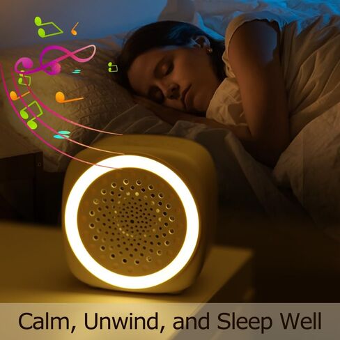 Q9 White Noise Machine with 7-Color Night Light, Sleep Aid Sound Machine, Portable Sleep Therapy Device for Bedroom, Multiple Soothing Sounds in Saudi Arabia