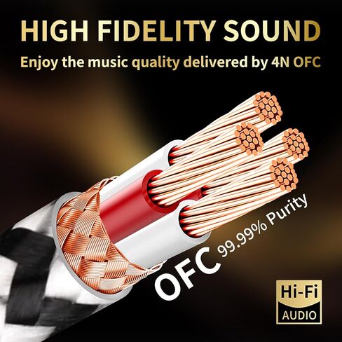 Audiophile HiFi USB-C to 3.5mm Aux Cable 3.93ft/1.2m - 4N OFC Core, 24K Gold-Plated Plug, Nylon Braided, Compatible with Headphones/Amplifiers for Car/Home in Saudi Arabia