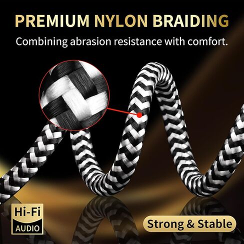 Audiophile HiFi USB-C to 3.5mm Aux Cable 3.93ft/1.2m - 4N OFC Core, 24K Gold-Plated Plug, Nylon Braided, Compatible with Headphones/Amplifiers for Car/Home in Saudi Arabia