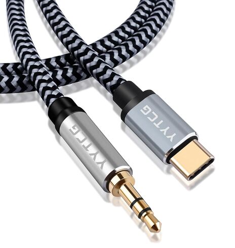 كابل Audiophile HiFi USB-C إلى 3.5 مم Aux بطول 3.93 قدم/1.2 متر - 4N OFC Core، قابس مطلي بالذهب 24 قيراط، مجدول من النايلون، متوافق مع سماعات الرأس/مكبرات الصوت للسيارة/المنزل in Saudi Arabia