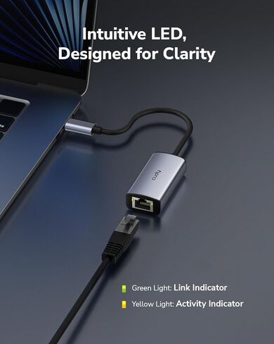 محول Cudy USB-C إلى 2.5 جيجابت في الثانية إيثرنت، محول شبكة سلكية، محول RJ45 من الألومنيوم بسرعة 2500 ميجابت في الثانية Thunderbolt LAN، متوافق مع الكمبيوتر المحمول والهاتف والكمبيوتر اللوحي وما إلى ذلك، UE25C in Saudi Arabia