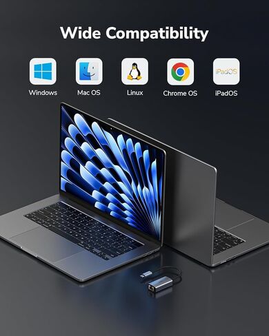 محول Cudy USB-C إلى 2.5 جيجابت في الثانية إيثرنت، محول شبكة سلكية، محول RJ45 من الألومنيوم بسرعة 2500 ميجابت في الثانية Thunderbolt LAN، متوافق مع الكمبيوتر المحمول والهاتف والكمبيوتر اللوحي وما إلى ذلك، UE25C in Saudi Arabia