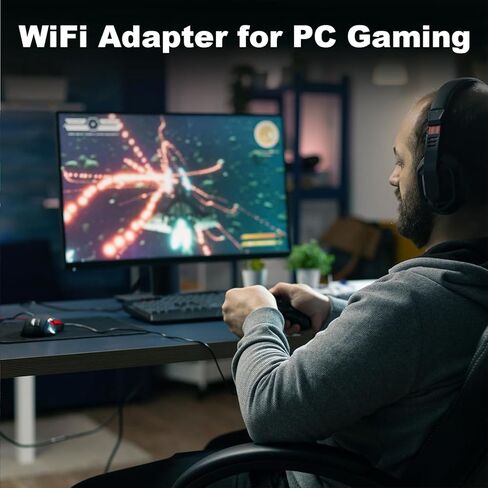 محول واي فاي للكمبيوتر المكتبي، دونجل شبكة USB 3.0 AC1300Mbps لاسلكي مع هوائيات مزدوجة عالية الكسب 5dBi، نطاق مزدوج 2.4 جيجا هرتز/5 جيجا هرتز لأجهزة الكمبيوتر المحمول المتوافقة مع Windows11/10/8/7 in Saudi Arabia