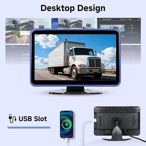 5 Channel Touchscreen Backup Camera Monitor for Truck/RV/Semi Trailer/Van/Cars, 10.1 Inch HD Night Vision backup system, Music& Video Blind Spot Warning Loop Record Waterproof Reverse Cameras USB Slot in Saudi Arabia