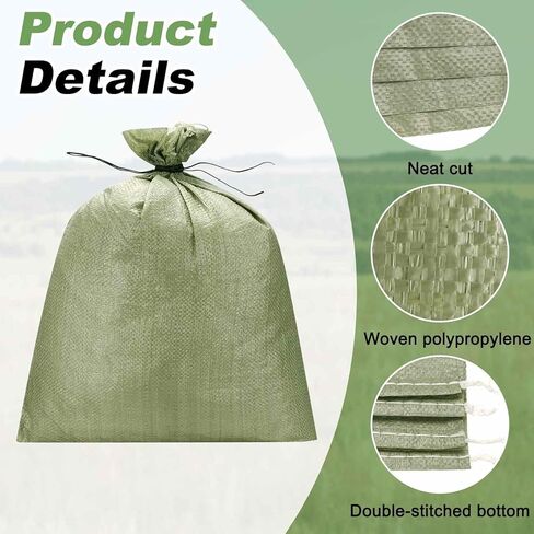 PATIKIL Heavy Duty Sand Bags, (35.5"x37.5", Gray) (5 Pcs), Empty Sandbags Woven Polypropylene Sandbags Sand Bags Suit for - Flooding Weight Construction Earth Bag Homes in Saudi Arabia