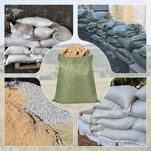 PATIKIL Heavy Duty Sand Bags, (35.5"x37.5", Gray) (5 Pcs), Empty Sandbags Woven Polypropylene Sandbags Sand Bags Suit for - Flooding Weight Construction Earth Bag Homes in Saudi Arabia