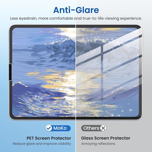 MoKo 2 Pack Paperfeel Screen Protector for iPad A16 11th Generation 2025 11 inch/iPad 10th Generation 2022 10.9 inch, Like Writing on Real Paper Matte PET Film, Anti-Glare, Case Friendly in Saudi Arabia
