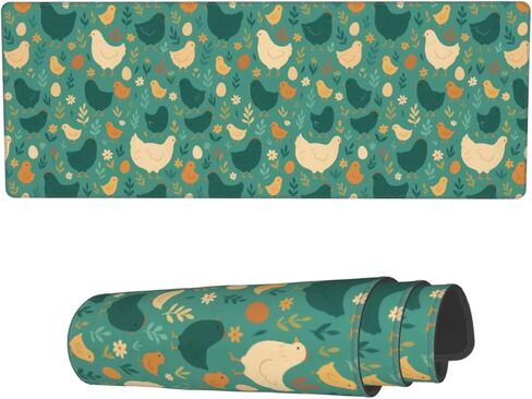 Famame Laptop Mouse Pad Vintage Spring Cute Dickens Egges Desk Desk مع حواف مخيط 31.5x 11.8 بوصة in Kuwait