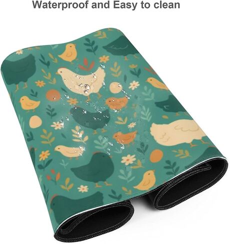 Famame Laptop Mouse Pad Vintage Spring Cute Dickens Egges Desk Desk مع حواف مخيط 31.5x 11.8 بوصة in Kuwait
