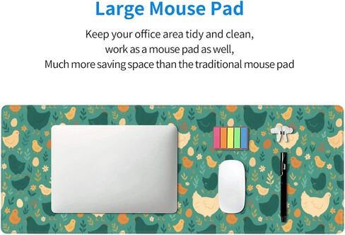 Famame Laptop Mouse Pad Vintage Spring Cute Dickens Egges Desk Desk مع حواف مخيط 31.5x 11.8 بوصة in Kuwait