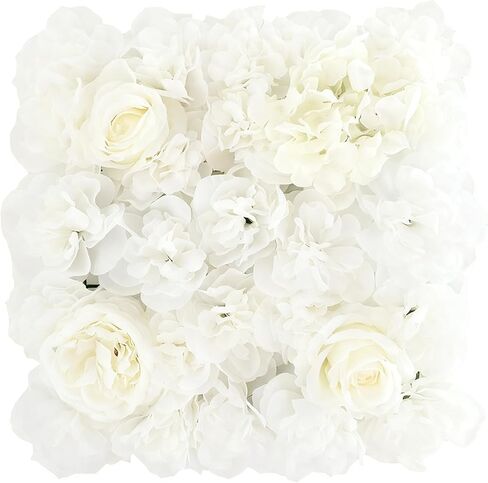 خلفية حائط زهور، 12 قطعة 10.6 بوصة - 15.7 بوصة لوحة حائط زهور صناعية بأنماط مختلفة، ديكور حائط زهور ثلاثي الأبعاد لخلفية صور الزفاف وديكور المنزل والحفلات الاحتفالية (I004، 15.7 * 15.7 بوصة) in Kuwait