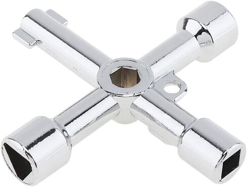 4-Way Key, Multi-Functional Utilities Key, Plumbing Wrench, Plumber Opening Tool for Electric Control Water Gas Meter Box Cupboard Cabinet Train in Saudi Arabia