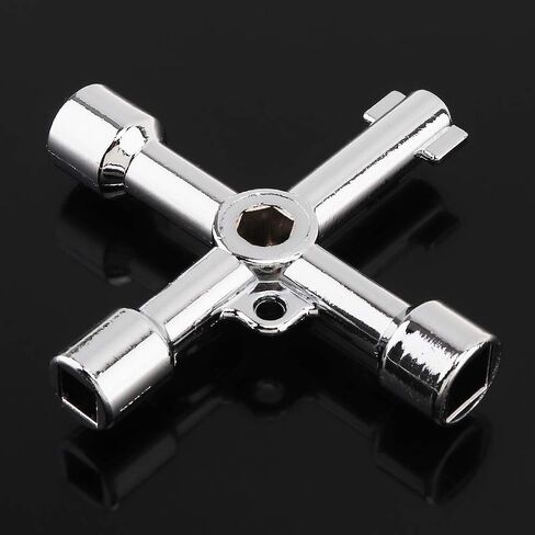 4-Way Key, Multi-Functional Utilities Key, Plumbing Wrench, Plumber Opening Tool for Electric Control Water Gas Meter Box Cupboard Cabinet Train in Saudi Arabia