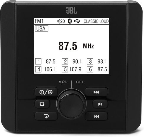 جهاز استقبال JBL JAM3000 Marine مثبت على مقياس مع AM/FM، خرج طاقة عالي، بلوتوث in Saudi Arabia