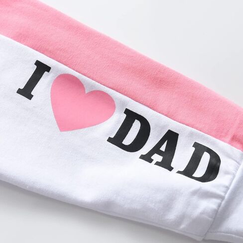مجموعة ملابس للفتيات حديثي الولادة من Kulcerry مطبوع عليها I Love Mom and I Love Dad، مجموعة ملابس للفتيات الرضع in Kuwait