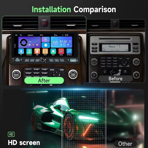 Single Din Touch Screen Car Stereo with Wireless Carplay and Android Auto, Universal Car Radio 1 DIN HD MP5 car Player 6.86" Support Bluetooth Mirror Link Steering Wheel Control EQ FM USB Type-C in Kuwait