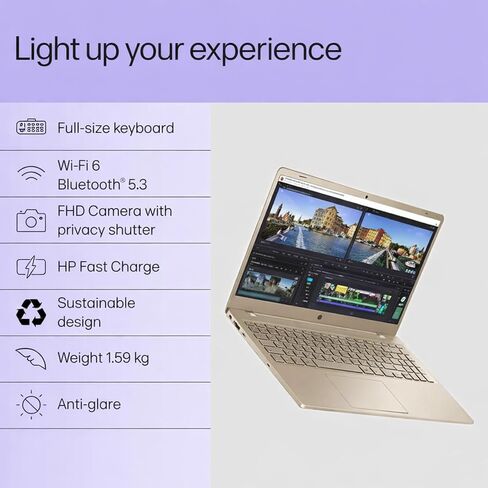 كمبيوتر محمول HP بشاشة لمس 15.6 بوصة FHD مع Office 365 للويب، Intel 8-Core I3 (Beat i5-1155G7)، ذاكرة وصول عشوائي 32 جيجابايت، 1 تيرابايت SSD، Windows 11 بدون ماوس in Saudi Arabia