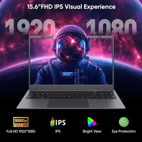 15.6" FHD IPS Laptop Computer-12GB RAM 256GB SSD 4-Core N95 (Beats 6500Y,8100Y) Notebook with Fingerprint, Numeric Keypad, Dual Type-C for Business Work, School Online Class, Daily Use -WiFi 5, BT5.0 in Saudi Arabia