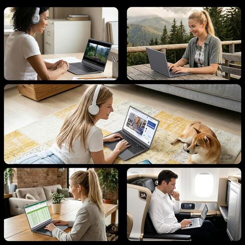 15.6" FHD IPS Laptop Computer-12GB RAM 256GB SSD 4-Core N95 (Beats 6500Y,8100Y) Notebook with Fingerprint, Numeric Keypad, Dual Type-C for Business Work, School Online Class, Daily Use -WiFi 5, BT5.0 in Saudi Arabia