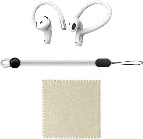 RunChao Anti-Slip Ear Hooks for Air Pods 4, 3, 2, 1, Pro 3, Pro 2, Pro, Soft Anti-Loss Sports EarHooks Earbuds (White) in Saudi Arabia