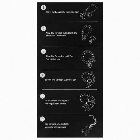 RunChao Anti-Slip Ear Hooks for Air Pods 4, 3, 2, 1, Pro 3, Pro 2, Pro, Soft Anti-Loss Sports EarHooks Earbuds (White) in Saudi Arabia