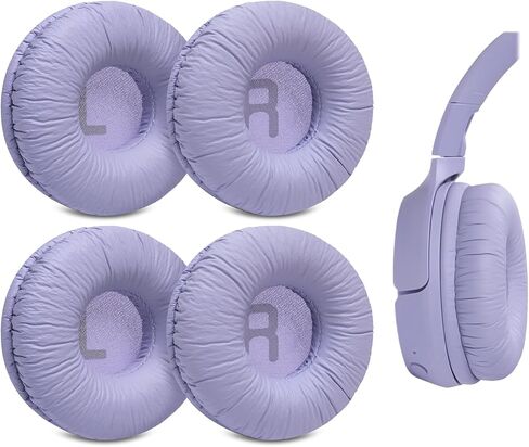 4 قطع من وسائد الأذن البديلة المتوافقة مع سماعات JBL Tune 510BT، 520BT، 450BT، 460BT، 500BT، JBL Junior 320 320BT، JR 300BT، 310BT، وسائد أذن مع جلد متجعد، أسود in Saudi Arabia