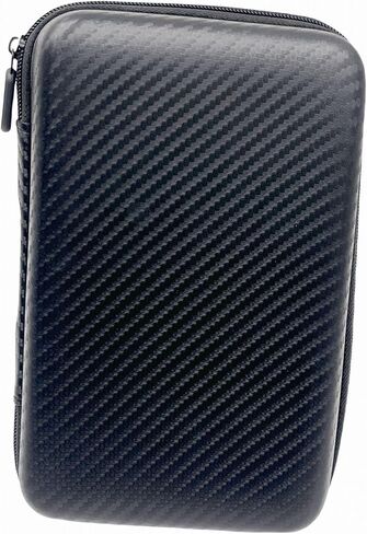 1pc EVA Hard Drive Case Shockproof Hard Shell Zipper Bag Portable Organizer for External HDD Cables Headphones Travel Home Office, Black in Saudi Arabia